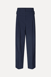 Stine Goya Belted Tailored Pants Pants Dark Blue