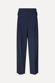Stine Goya Belted Tailored Pants Pants Dark Blue