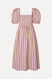 Stine Goya Blouson Sleeve Midi Dress Dress Wallpaper Stripes