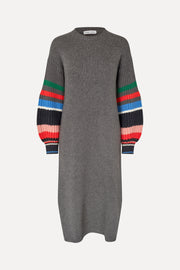 Stine Goya Crewneck Chunky Sleeve Dress Knit Chunky Stripes
