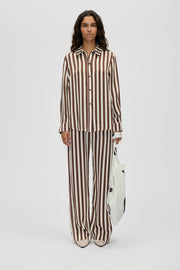 Stine Goya Elasticated Long Pants Pants Ivory Stripes