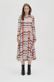 Stine Goya Front Placket Midi Polo Dress Dress Scarlet Grid