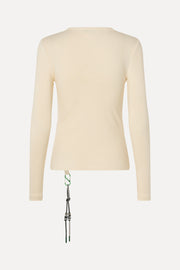 Stine Goya Long Sleeve Carabiner Rib Top Top White