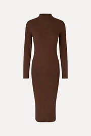 Stine Goya Long Sleeve Turtleneck Knit Dress Dress Coffee Brown