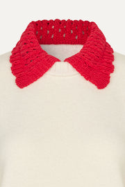 Stine Goya Polo Knit Knit Cream / Red