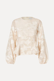 Stine Goya Romantic Ruffling Long Sleeve Top Top Multiflowers