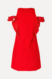 Stine Goya Ruffle Sleeve Mini Dress Dress Berry