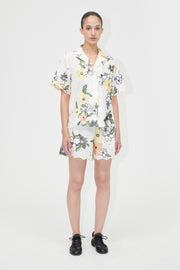 Stine Goya Scalloped Elasticated Waistband Shorts Shorts Wild Flowers Embroidery