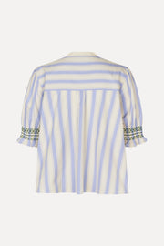 Stine Goya Smocked Gathered Top Top Pastel Stripes