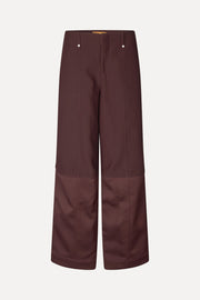 Stine Goya Structured Long Pants Pants Aubergine
