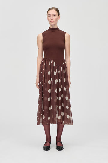 Stine Goya Asymmetrical Draped Dress Dress Artist Blurry Dots