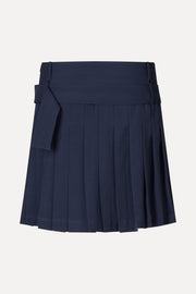 Stine Goya Belted Pleated Skirt Skirt Dark Blue