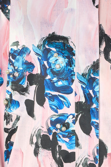 Stine Goya Bomber With Puffy Pocket Outerwear Blue Roses On Blush