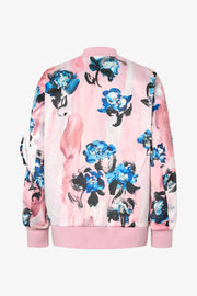 Stine Goya Bomber With Puffy Pocket Outerwear Blue Roses On Blush