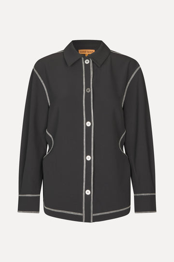 Stine Goya Circular Cut Out Adjustable Shirt Top Black