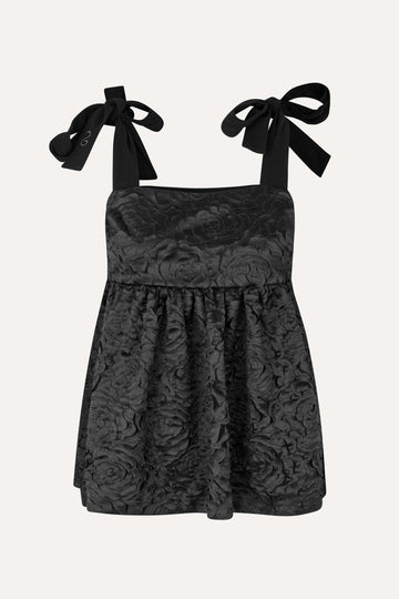 Stine Goya Contrasted Tie Top Top Jet Black