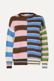 Stine Goya Crew Neck Sweater Knit Multistripes Mix