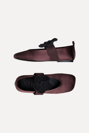 Stine Goya Crochet Flower Strap Ballerina Footwear Cocoa