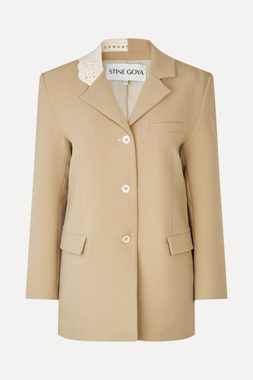 Stine Goya Detailed Tailored Blazer Jacket Ecru