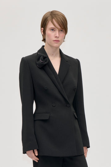 Stine Goya Double Breasted Jacket With Lapel Detail Jacket Black