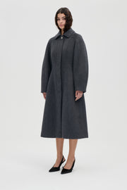 Stine Goya Elastic Waist Raglan Long Coat Outerwear Graphite