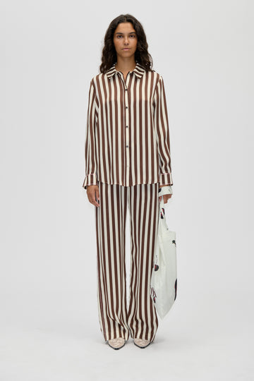 Stine Goya Elasticated Long Pants Pants Ivory Stripes