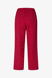 Stine Goya Elasticated Waistband Cropped Pants Pants Red Rose Relief