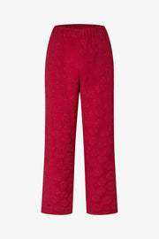 Stine Goya Elasticated Waistband Cropped Pants Pants Red Rose Relief