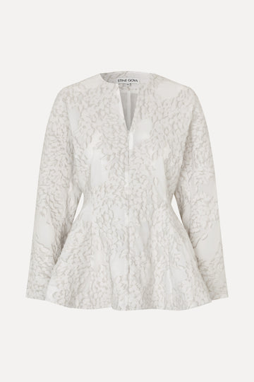 Stine Goya Flared Hem Zip-Up Top Top Stone Grey