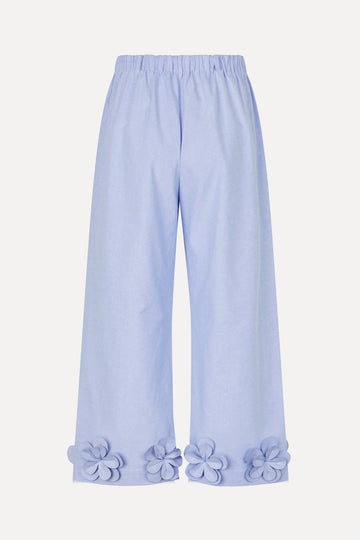 Stine Goya Floral Elasticated Long Pants Pants Brunnera Blue