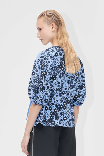 Stine Goya Gathered Tie Short Sleeve Top Top Night Ditzy Floral / Day Ditzy Floral