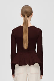 Stine Goya Long Sleeve Balloon Top Top Tawny Port