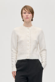 Stine Goya Long Sleeve Cardigan Knit Pointelle Heart