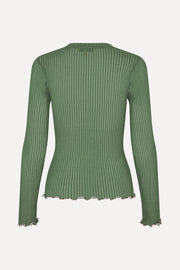 Stine Goya Long Sleeve Crewneck Top Dark Green