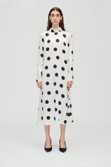 Stine Goya Long Sleeve Midi Dress Dress Black Dots