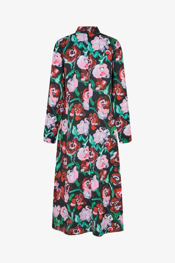 Stine Goya Long Sleeve Midi Dress Dress Painted Rose Garden