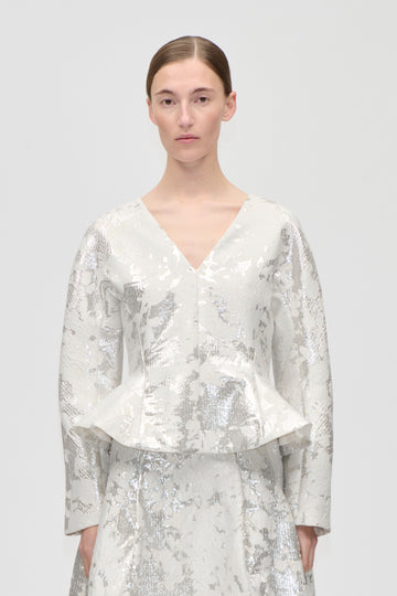 Stine Goya Peplum Top Top Lurex Garden