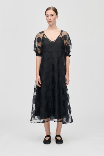 Stine Goya Puff Sleeve Long Dress Dress Dotted Black