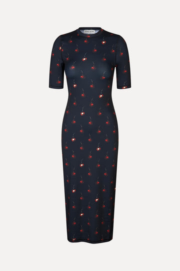 Stine Goya Short Sleeve Crewneck Midi Dress Dress Cherries