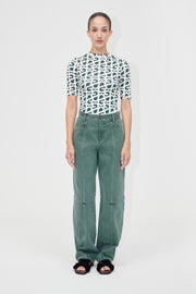 Stine Goya Structured Long Pants Pants Dark Green