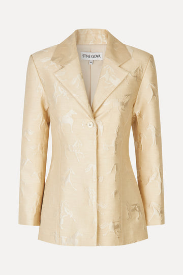 Stine Goya Structured Single-Breasted Jacket Jacket Porcelain Cream
