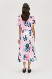 Stine Goya Voluminous Midi Skirt Skirt Blue Roses On Blush