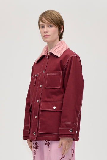 Stine Goya Workwear Boxy Jacket Outerwear Merlot