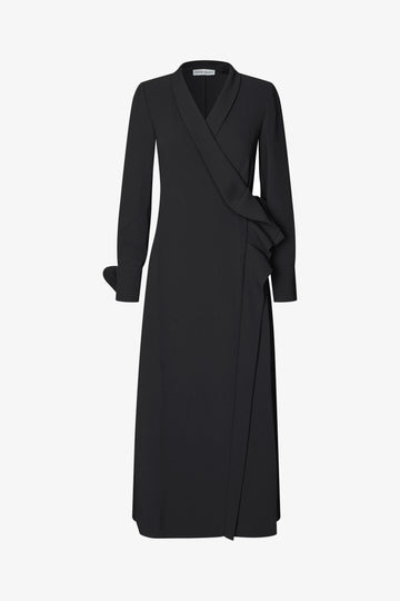 Stine Goya Wrap Long Dress With Detail Dress Black